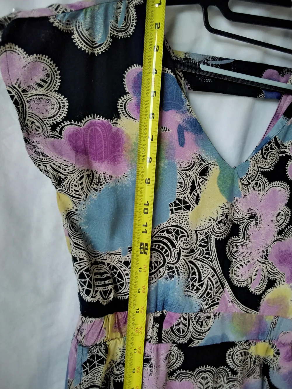Angie Boho Mini Dress with Pastel Pink, Blue & Yellow Print